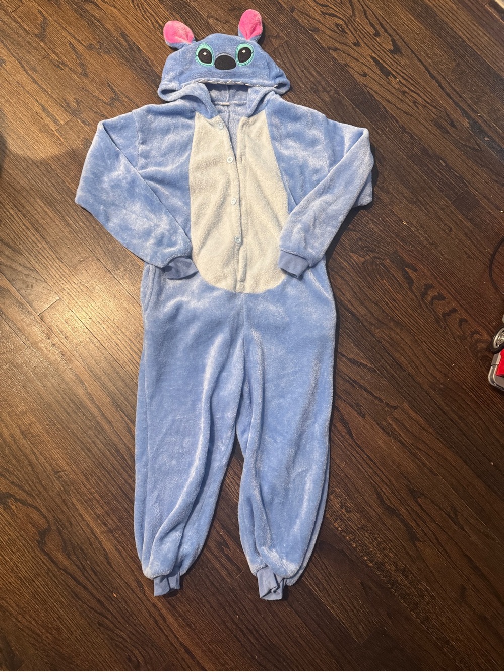Stitch Hooded Kids One-Piece Plush Onesie Romper Size 130 7-8